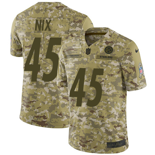 Pittsburgh Steelers #45 Roosevelt Nix Camo Youth Stitched Limited 2018 Salute to Service Jersey Youth cheap jerseys for sale - CheapJerseys.Shop