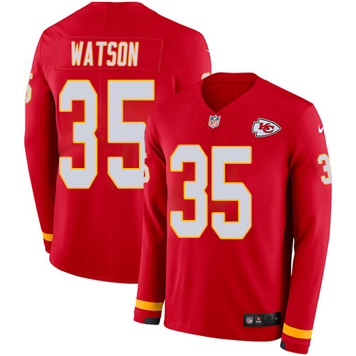 Chiefs #35 Jaylen Watson Red Team Color Youth Stitched Limited Therma Long Sleeve Jersey cheap jerseys for sale - CheapJerseys.Shop