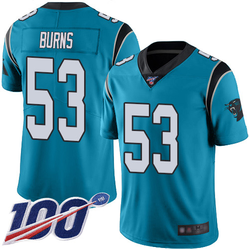 Panthers #53 Brian Burns Blue Alternate Men's Stitched 100th Season Vapor Limited Jersey cheap jerseys for sale - CheapJerseys.Shop