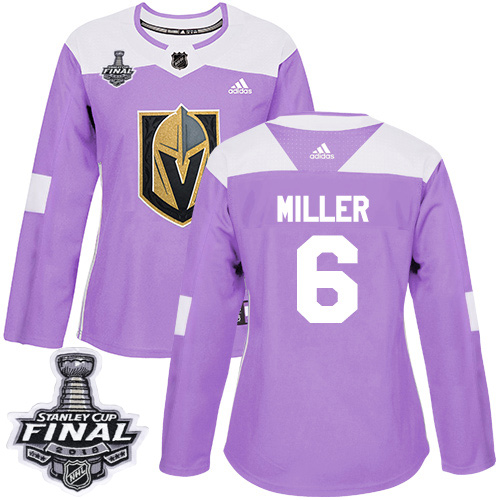 Golden Vegas Golden Knights #6 Colin Miller Purple Authentic Fights Cancer 2018 Stanley Cup Final Women's Stitched Jersey Womens cheap jerseys for sale - CheapJerseys.Shop