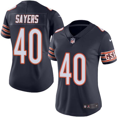 Chicago Bears #40 Gale Sayers Navy Blue Team Color Women's Stitched Vapor Untouchable Limited Jersey Womens cheap jerseys for sale - CheapJerseys.Shop
