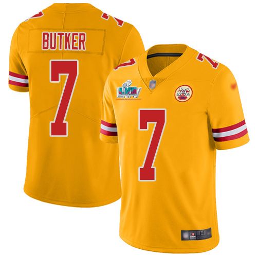 Chiefs #7 Harrison Butker Gold Super Bowl LVII Patch Men's Stitched Limited Inverted Legend Jersey cheap jerseys for sale - CheapJerseys.Shop
