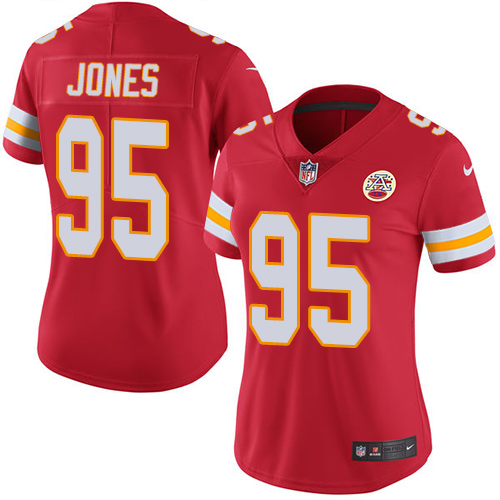 Chiefs #95 Chris Jones Red Team Color Women's Stitched Vapor Untouchable Limited Jersey cheap jerseys for sale - CheapJerseys.Shop