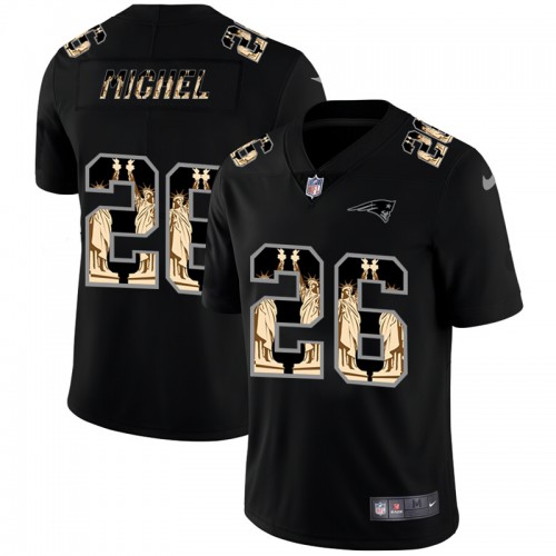 New England New England Patriots #26 Sony Michel Carbon Black Vapor Statue Of Liberty Limited Jersey Men's cheap jerseys for sale - CheapJerseys.Shop