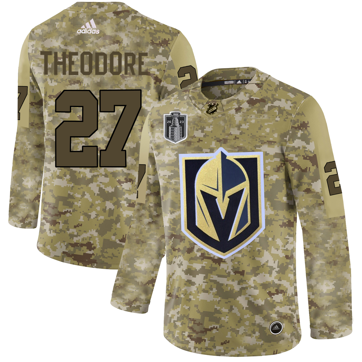 Golden Knights #27 Shea Theodore Camo Youth 2023 Stanley Cup Final Patch Authentic Stitched Jersey cheap jerseys for sale - CheapJerseys.Shop