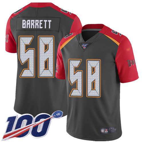 Tampa Bay Buccaneers #58 Shaquil Barrett Gray Youth Stitched Limited Inverted Legend 100th Season Jersey Youth cheap jerseys for sale - CheapJerseys.Shop