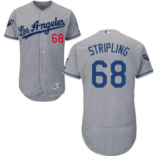Los Angeles Dodgers #68 Ross Stripling Grey Flexbase Authentic Collection 2018 World Series Stitched Jersey Men's cheap jerseys for sale - CheapJerseys.Shop