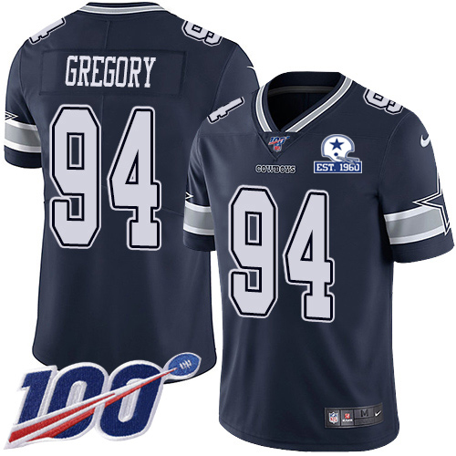 Dallas Cowboys #94 Randy Gregory Navy Blue Team Color Men's Stitched With Established In 1960 Patch 100th Season Vapor Untouchable Limited Jersey cheap jerseys for sale - CheapJerseys.Shop