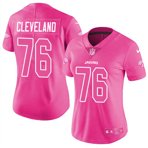 Jaguars #76 Ezra Cleveland Pink Women's Stitched Limited Rush Fashion Jersey cheap jerseys for sale - CheapJerseys.Shop