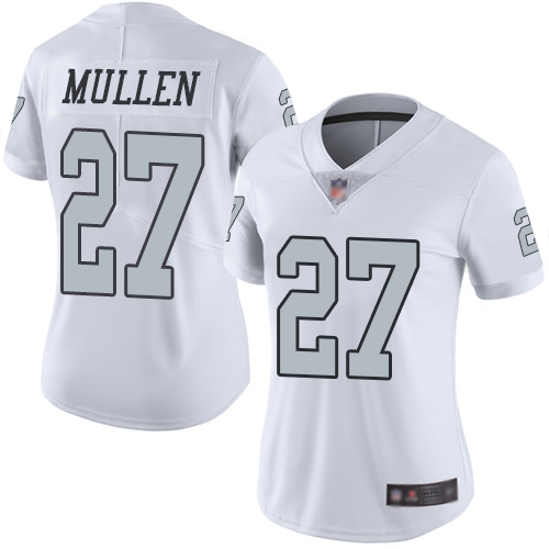 Las Vegas Raiders #27 Trayvon Mullen White Women's Stitched Limited Rush Jersey Womens cheap jerseys for sale - CheapJerseys.Shop