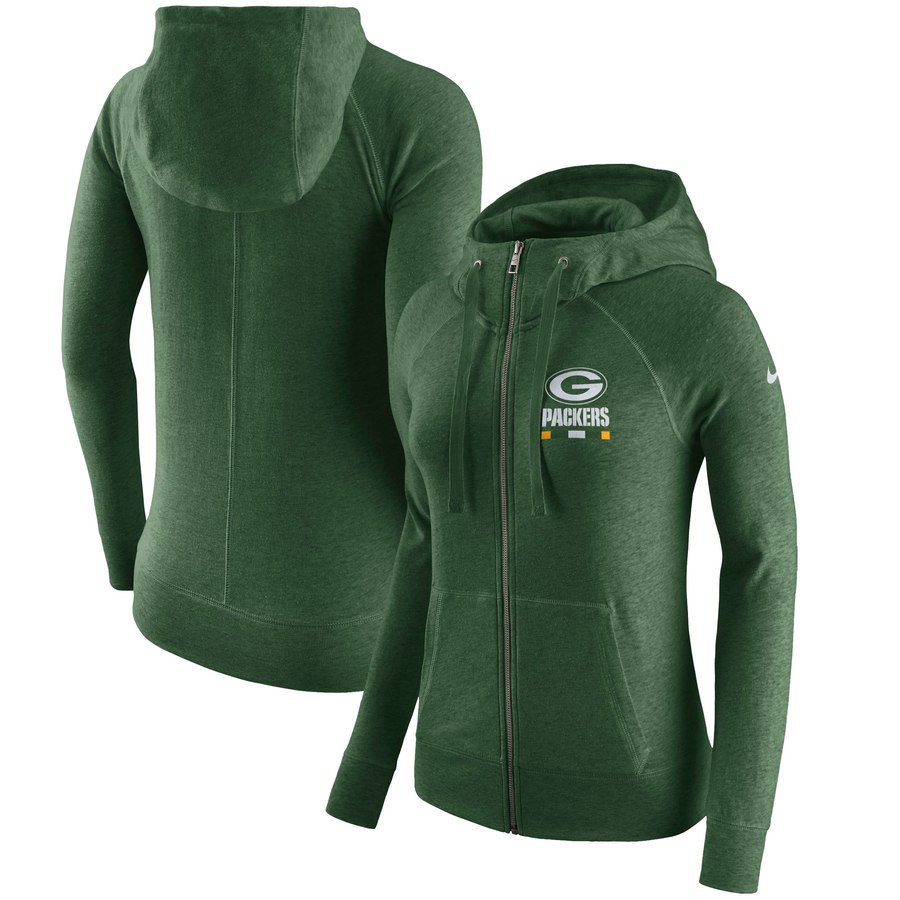 Green Bay Packers Women's Gym Vintage Full-Zip Hoodie Green cheap jerseys for sale - CheapJerseys.Shop