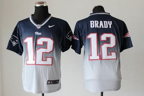 Patriots #12 Tom Brady Navy Blue/Grey Men's Stitched Elite Fadeaway Fashion Jersey cheap jerseys for sale - CheapJerseys.Shop