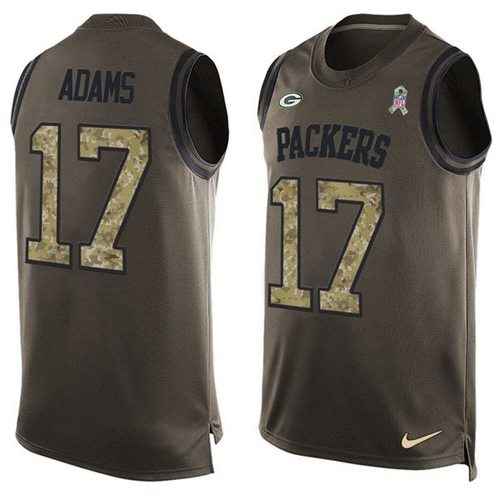 Packers #17 Davante Adams Green Men's Stitched Limited Salute To Service Tank Top Jersey cheap jerseys for sale - CheapJerseys.Shop