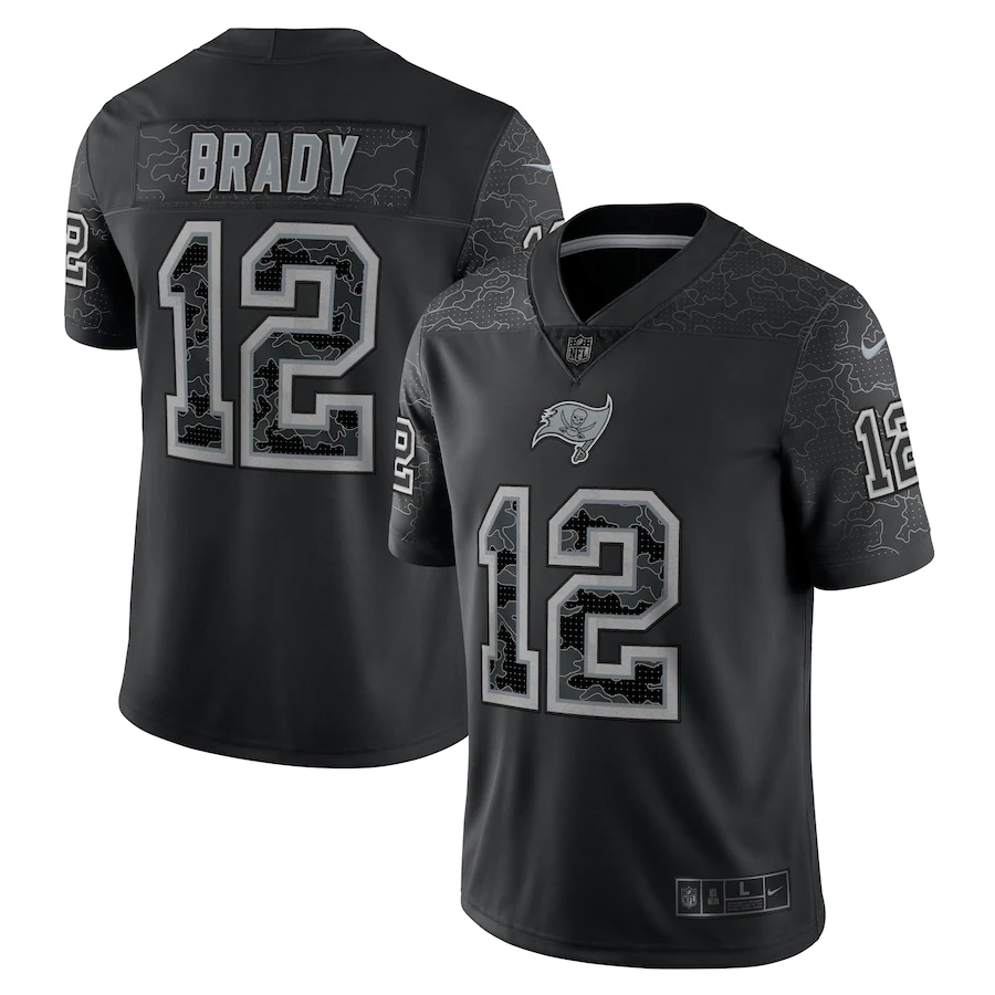 Tampa Bay Buccaneers #12 Tom Brady Black Men's Black Reflective Limited Jersey cheap jerseys for sale - CheapJerseys.Shop