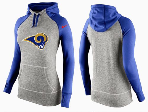 Women's Los Angeles Rams Performance Hoodie Grey & Blue_2 cheap jerseys for sale - CheapJerseys.Shop