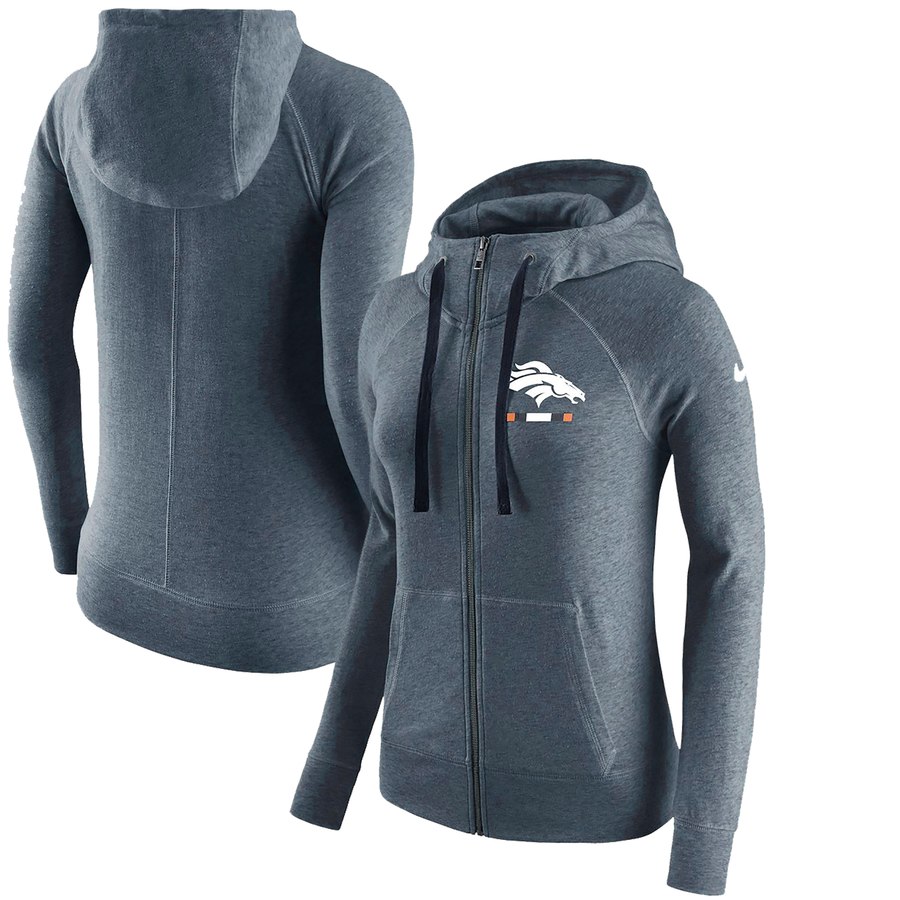 Denver Broncos Women's Gym Vintage Full-Zip Hoodie Navy cheap jerseys for sale - CheapJerseys.Shop