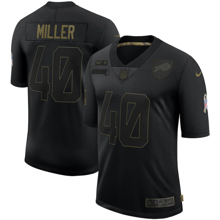 Buffalo Bills #40 Von Miller 2020 Salute To Service Limited Jersey Black cheap jerseys for sale - CheapJerseys.Shop