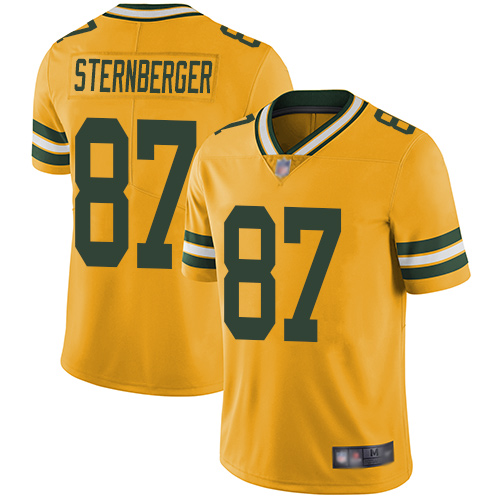 Green Bay Packers #87 Jace Sternberger Yellow Men's Stitched Limited Rush Jersey Men's cheap jerseys for sale - CheapJerseys.Shop
