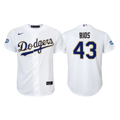 Los Angeles Los Angeles Dodgers #43 Edwin Rios Youth 2021 Gold Program World Series Champions Jersey Whtie Youth cheap jerseys for sale - CheapJerseys.Shop