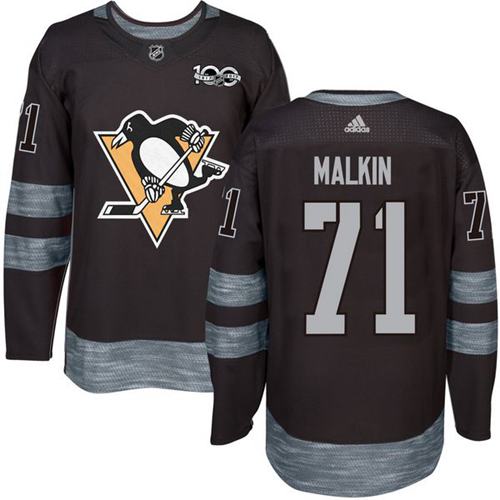 Pittsburgh Penguins #71 Evgeni Malkin Black 1917-2017 100th Anniversary Stitched Jersey Men's cheap jerseys for sale - CheapJerseys.Shop