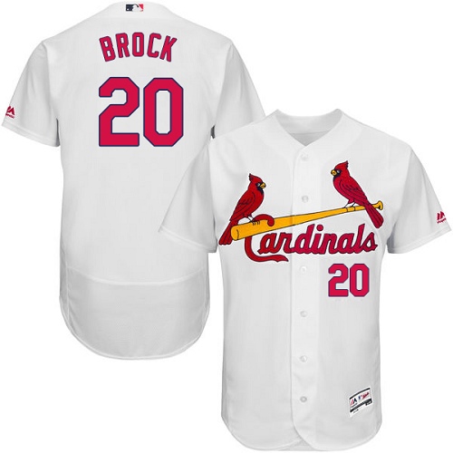 St.Louis Cardinals #20 Lou Brock White Flexbase Authentic Collection Stitched Jersey Men's cheap jerseys for sale - CheapJerseys.Shop