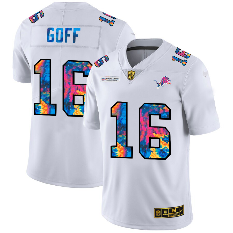 Detroit Lions #16 Jared Goff Men's White Multi-Color 2020 Crucial Catch Limited Jersey cheap jerseys for sale - CheapJerseys.Shop