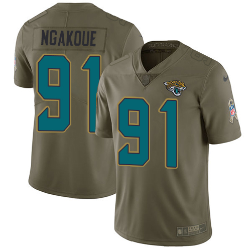 Jacksonville Jaguars #91 Yannick Ngakoue Olive Men's Stitched Limited 2017 Salute To Service Jersey Men's cheap jerseys for sale - CheapJerseys.Shop