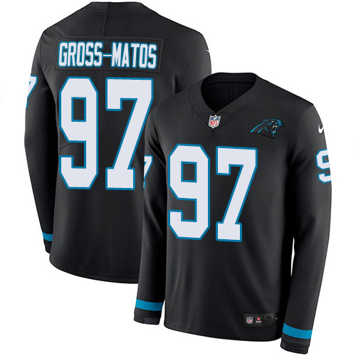 Carolina Panthers #97 Yetur Gross-Matos Black Team Color Men's Stitched Limited Therma Long Sleeve Jersey Men's cheap jerseys for sale - CheapJerseys.Shop