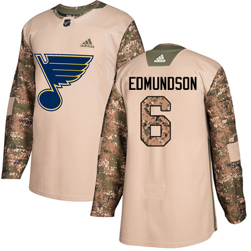 St. Louis Blues #6 Joel Edmundson Camo Authentic 2017 Veterans Day Stitched Jersey Men's cheap jerseys for sale - CheapJerseys.Shop