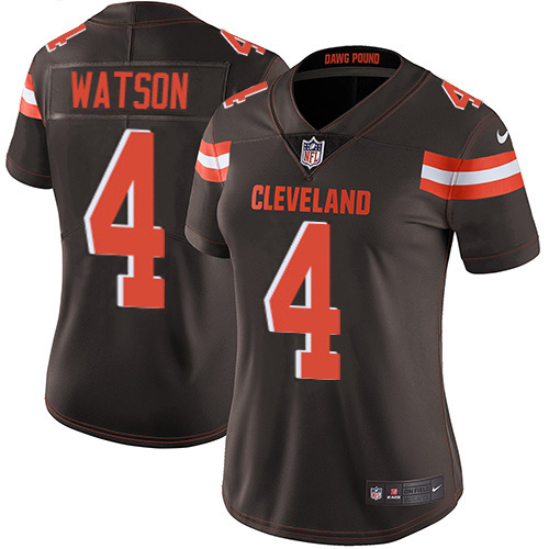 Browns #4 Deshaun Watson Brown Team Color Women's Stitched Vapor Untouchable Limited Jersey cheap jerseys for sale - CheapJerseys.Shop