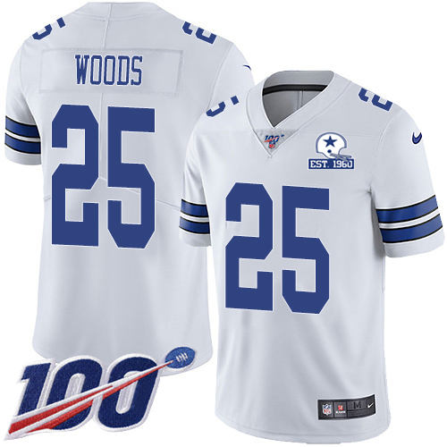 Dallas Cowboys #25 Xavier Woods White Men's Stitched With Established In 1960 Patch 100th Season Vapor Untouchable Limited Jersey Men's cheap jerseys for sale - CheapJerseys.Shop