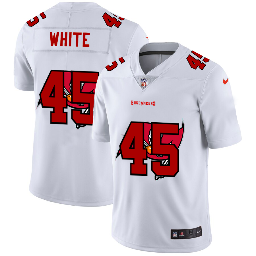 Tampa Bay Buccaneers #45 Devin White White Men's Team Logo Dual Overlap Limited Jersey cheap jerseys for sale - CheapJerseys.Shop