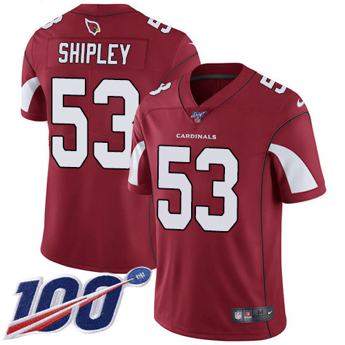 Arizona Cardinals #53 A.Q. Shipley Red Team Color Men's Stitched 100th Season Vapor Limited Jersey Men's cheap jerseys for sale - CheapJerseys.Shop
