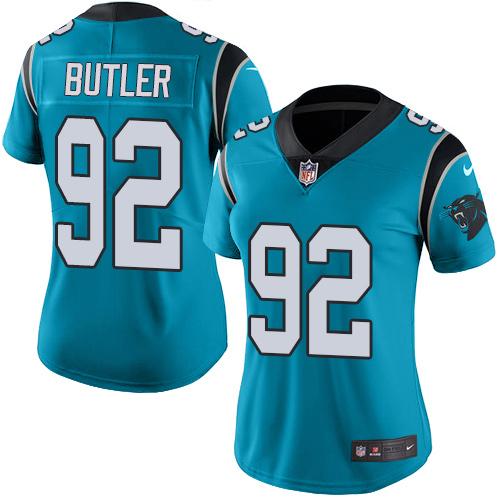 Carolina Panthers #92 Vernon Butler Blue Alternate Women's Stitched Vapor Untouchable Limited Jersey Womens cheap jerseys for sale - CheapJerseys.Shop