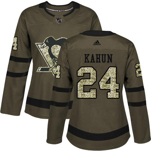 Pittsburgh Penguins #24 Dominik Kahun Green Salute to Service Women's Stitched Jersey Womens cheap jerseys for sale - CheapJerseys.Shop