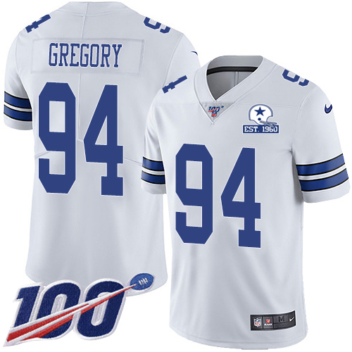 Dallas Cowboys #94 Randy Gregory White Men's Stitched With Established In 1960 Patch 100th Season Vapor Untouchable Limited Jersey Men's cheap jerseys for sale - CheapJerseys.Shop