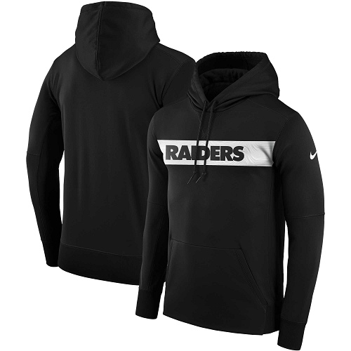 Men's Las Vegas Raiders Black Sideline Team Performance Pullover Hoodie cheap jerseys for sale - CheapJerseys.Shop