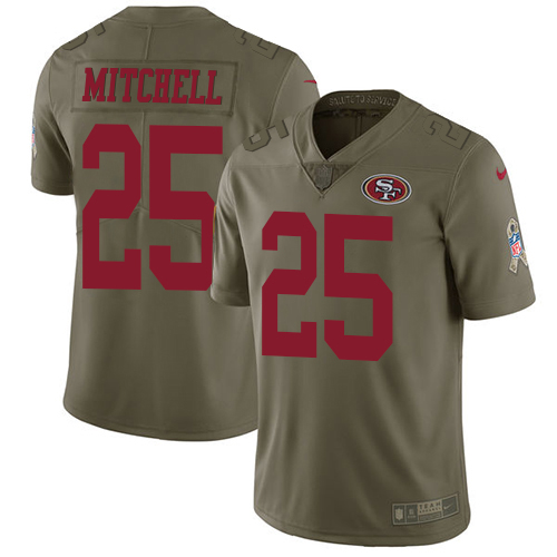 49ers #25 Elijah Mitchell Olive Youth Stitched Limited 2017 Salute To Service Jersey cheap jerseys for sale - CheapJerseys.Shop