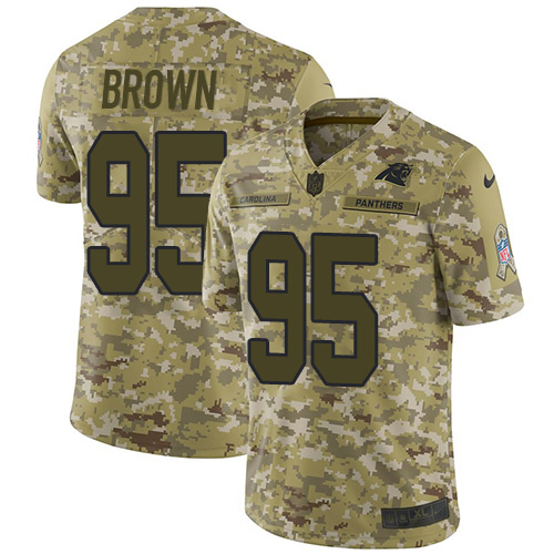 Carolina Panthers #95 Derrick Brown Camo Men's Stitched Limited 2018 Salute To Service Jersey Men's cheap jerseys for sale - CheapJerseys.Shop