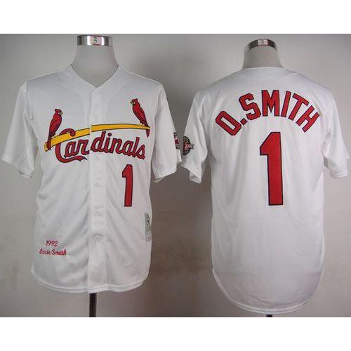 Mitchell And Ness 1992 St.Louis Cardinals #1 Ozzie Smith White Stitched Jersey Men's cheap jerseys for sale - CheapJerseys.Shop