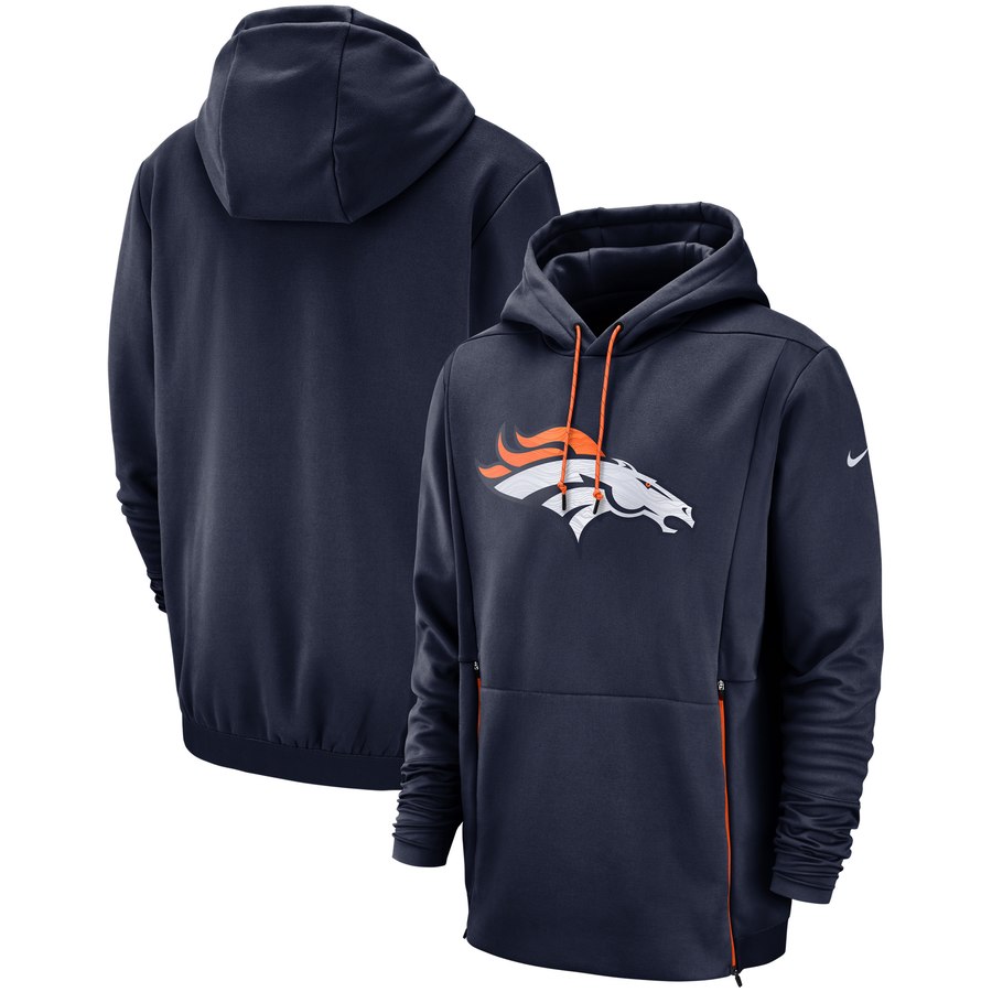 Denver Broncos Sideline Performance Player Pullover Hoodie Navy cheap jerseys for sale - CheapJerseys.Shop