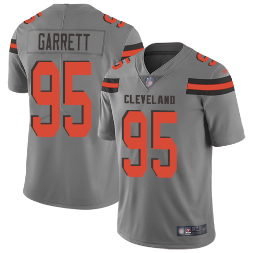 Browns #95 Myles Garrett Gray Men's Stitched Limited Inverted Legend Jersey cheap jerseys for sale - CheapJerseys.Shop