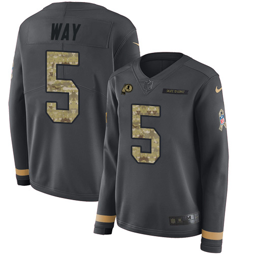 Washington Commanders #5 Tress Way Anthracite Salute to Service Women's Stitched Limited Therma Long Sleeve Jersey Womens cheap jerseys for sale - CheapJerseys.Shop