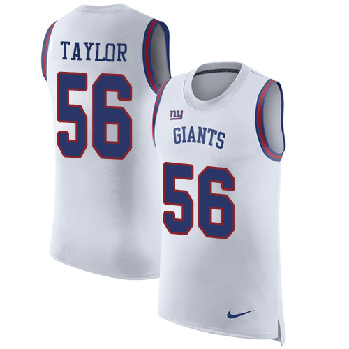 Giants #56 Lawrence Taylor White Men's Stitched Limited Rush Tank Top Jersey cheap jerseys for sale - CheapJerseys.Shop