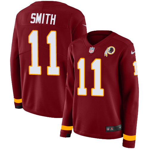 Washington Commanders #11 Alex Smith Burgundy Red Team Color Women's Stitched Limited Therma Long Sleeve Jersey Womens cheap jerseys for sale - CheapJerseys.Shop