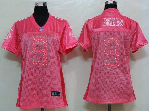 Saints #9 Drew Brees Pink Sweetheart Women's Game Jersey cheap jerseys for sale - CheapJerseys.Shop