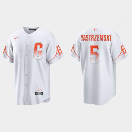 San Francisco San Francisco Giants #5 Mike Yastrzemski Men's 2021 City Connect White Fan's Version Jersey Men's cheap jerseys for sale - CheapJerseys.Shop