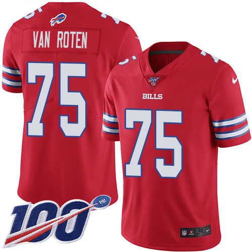 Bills #75 Greg Van Roten Red Youth Stitched Limited Rush 100th Season Jersey cheap jerseys for sale - CheapJerseys.Shop