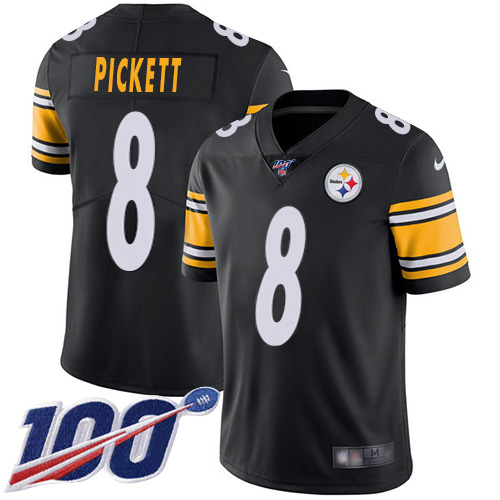 Steelers #8 Kenny Pickett Black Team Color Youth Stitched 100th Season Vapor Limited Jersey cheap jerseys for sale - CheapJerseys.Shop