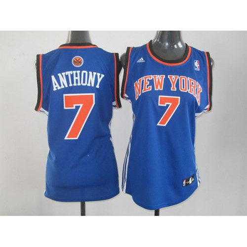 New York Knicks #7 Carmelo Anthony Blue Road Womens Stitched Jersey Womens cheap jerseys for sale - CheapJerseys.Shop